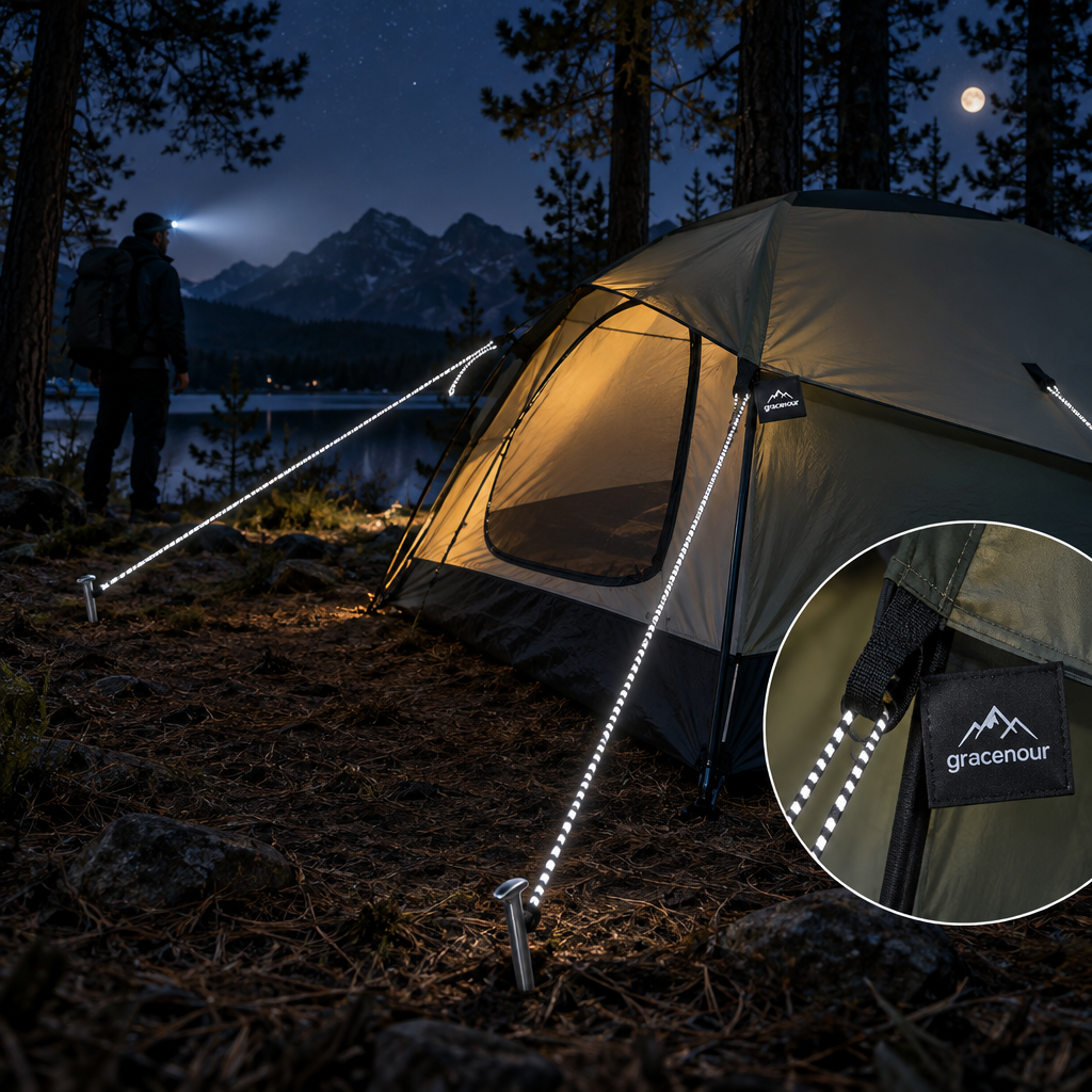 gracenour™ Reflective Glow Camping Tent Cord