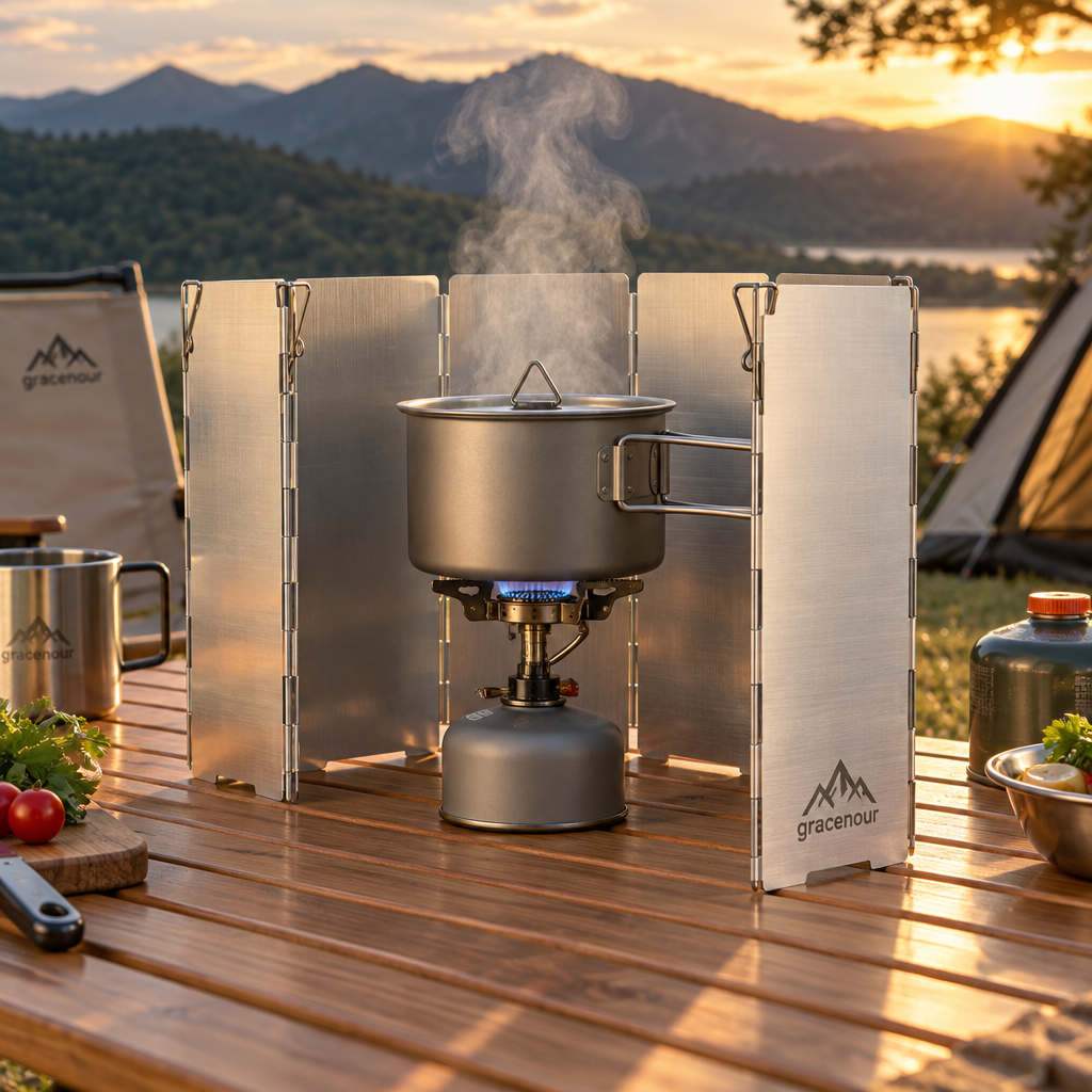 gracenour™ Portable Ultralight Camping Stove Windscreen