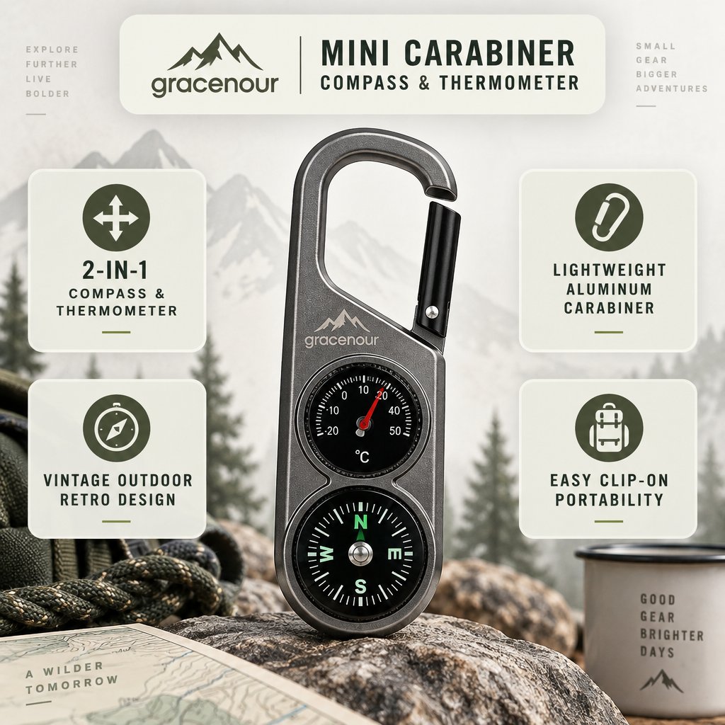 gracenour™ Outdoor Portable All-in-One Compass Thermometer